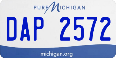 MI license plate DAP2572