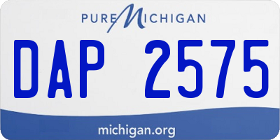 MI license plate DAP2575