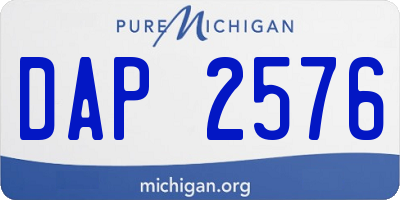 MI license plate DAP2576