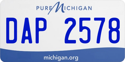 MI license plate DAP2578