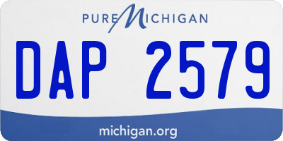 MI license plate DAP2579