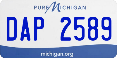 MI license plate DAP2589