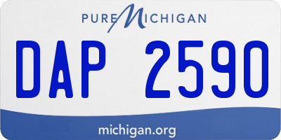 MI license plate DAP2590