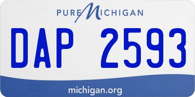 MI license plate DAP2593