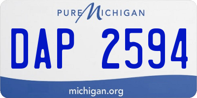 MI license plate DAP2594