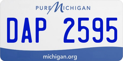 MI license plate DAP2595
