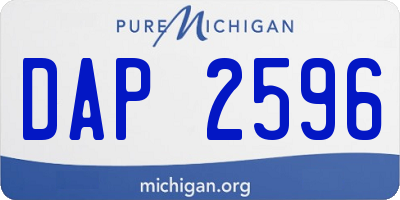 MI license plate DAP2596