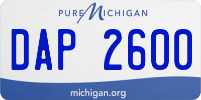 MI license plate DAP2600