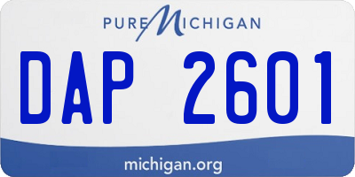MI license plate DAP2601