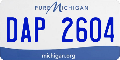 MI license plate DAP2604