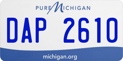 MI license plate DAP2610