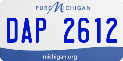MI license plate DAP2612