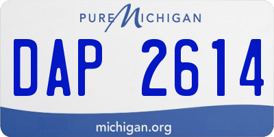 MI license plate DAP2614