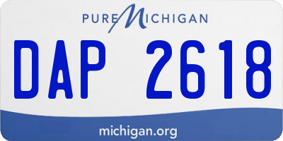 MI license plate DAP2618