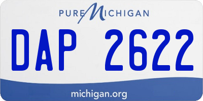 MI license plate DAP2622