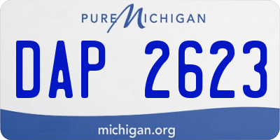 MI license plate DAP2623
