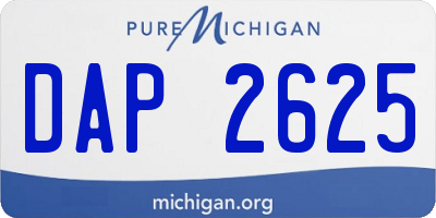 MI license plate DAP2625