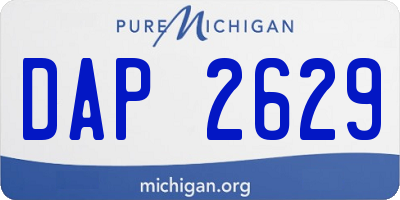 MI license plate DAP2629