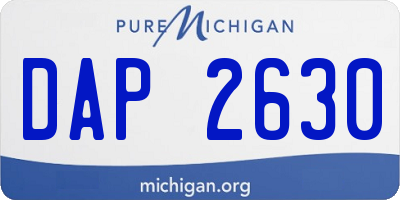 MI license plate DAP2630