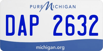 MI license plate DAP2632