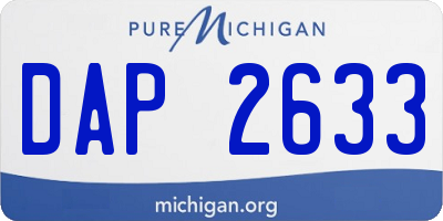 MI license plate DAP2633