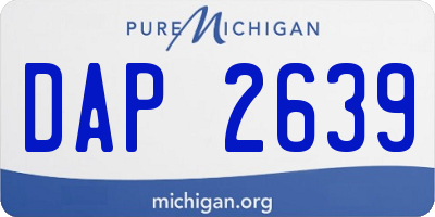 MI license plate DAP2639