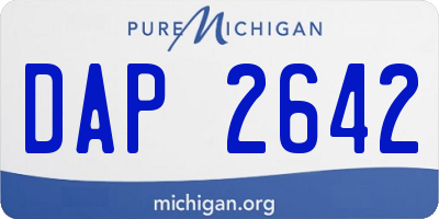 MI license plate DAP2642