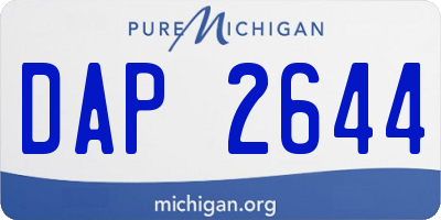 MI license plate DAP2644