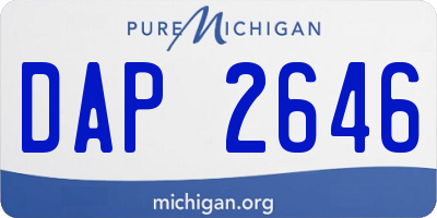 MI license plate DAP2646