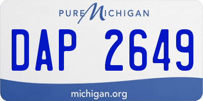 MI license plate DAP2649