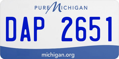 MI license plate DAP2651