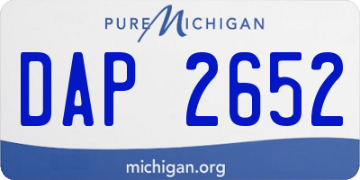 MI license plate DAP2652