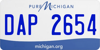 MI license plate DAP2654