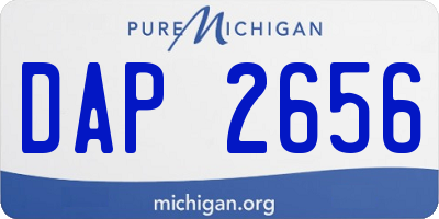 MI license plate DAP2656