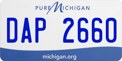 MI license plate DAP2660