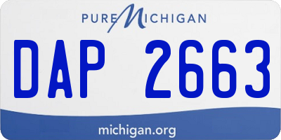MI license plate DAP2663