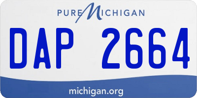 MI license plate DAP2664