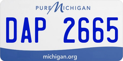 MI license plate DAP2665