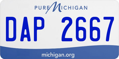 MI license plate DAP2667
