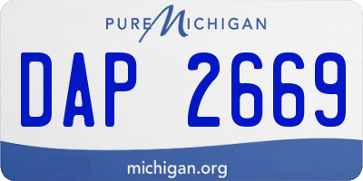 MI license plate DAP2669