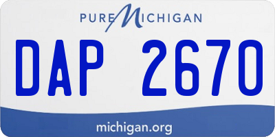MI license plate DAP2670