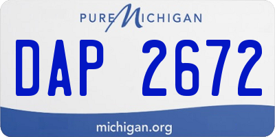 MI license plate DAP2672