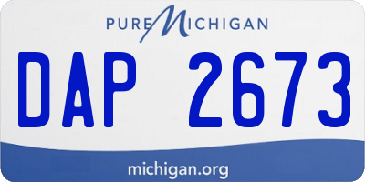MI license plate DAP2673
