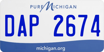 MI license plate DAP2674