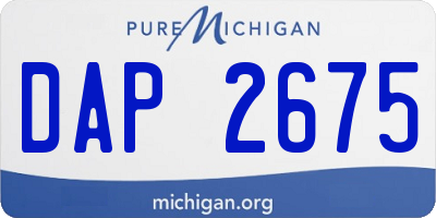MI license plate DAP2675