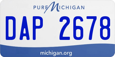 MI license plate DAP2678