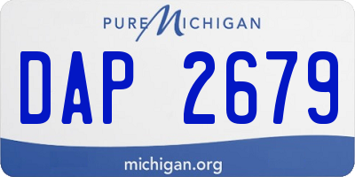 MI license plate DAP2679