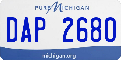 MI license plate DAP2680