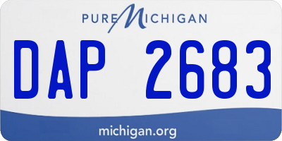 MI license plate DAP2683