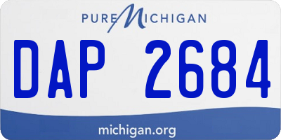 MI license plate DAP2684